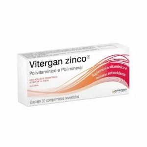 VITERGAN ZINCO POLIVITAMINICO 15MG COM 30 COMPRIMIDOS