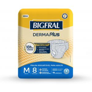 FRALDA BIGFRAL DERMA PLUS BIGFRAL M 8 UNIDADES