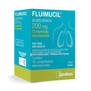 FLUIMUCIL ACETILCISTEÍNA SABOR LIMÃO 200MG COM 16 COMPRIMIIDOS EFERVESCENTES
