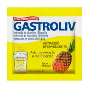 GASTROLIV ANTIACIDO EFERVESCENTE EM PO SABOR ABACAXI SACHE 5G