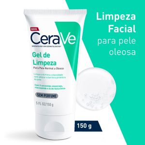 GEL DE LIMPEZA FACIAL CERAVE PELE NORMAL A OLEOSA SEM PERFUME COM 150G