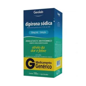 DIPIRONA SODICA SOLUÇÃO ORAL 50MG/ML 100ML - GEOLAB