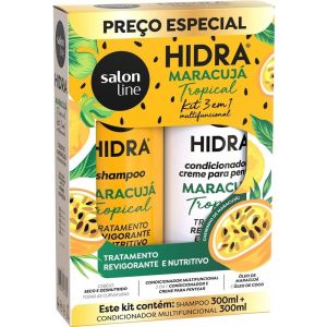 KIT SHAMPOO E CONDICIONADOR 300ML HIDRA MARACUJA SALON LINE 