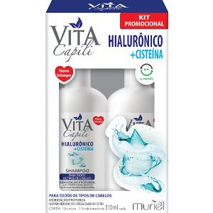 KIT SHAMPOO E CONDICIONADOR 310ML HIALURÔNICO+CISTEÍNA MURIEL