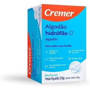 ALGODAO HIDRÓFILO COM 25 GRAMAS MULTIUSO - CREMER