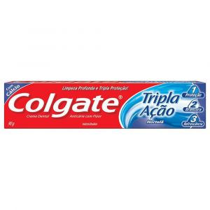 PASTA DE DENTE COLGATE TRIPLA AÇÃO HORTELÃ 90G