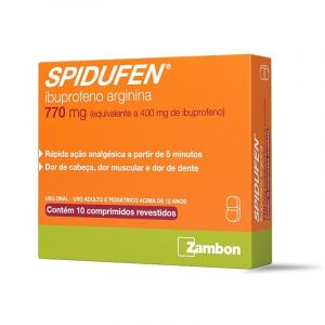 SPIDUFEN IBUPROFENO ARGININA 770MG COM 10 COMPRIMIDOS