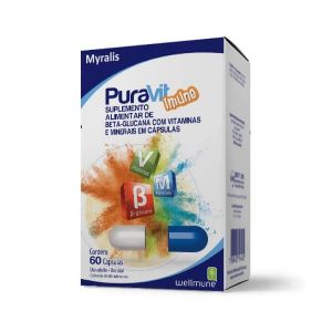 PURAVIT IMUNE SUPLEMENTO ALIMENTAR DE BETA-GLUCANA COM VITAMINAS E MINERAIS COM 60 CÁPSULAS