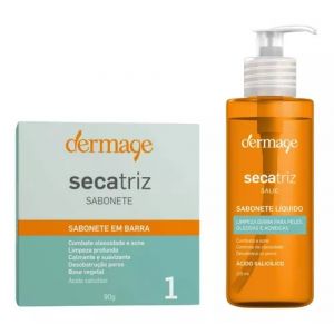 DERGAMAGE KIT SECATRIZ SABONETE LÍQUIDO COM 115ML + SABONETE EM BARRA COM 90G DERMAGE