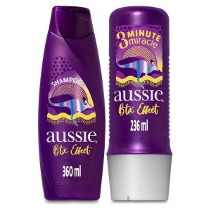 KIT AUSSIE BOTOX EFFECT SHAMPOO 360ML + CREME DE TRATAMENTO 3 MINUTES MIRACLE 236ML