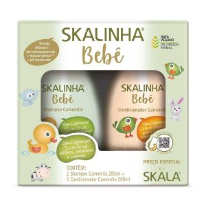 KIT SHAMPOO + CONDICIONADOR SKALINHA BEBÊ CAMOMILA COM 200ML CADA