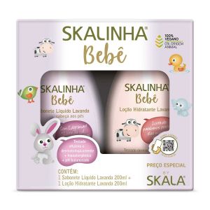 KIT SKALINHA BEBÊ LAVANDA SABONETE LÍQUIDO + LOÇÃO HIDRATANTE COM 200ML CADA