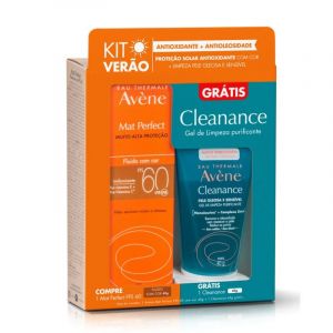 KIT AVÈNE PROTETOR SOLAR MAT PERFECT FLUIDO COM COR FPS60 40G + GEL DE LIMPEZA PURIFICANTE CLEANANCE 40G