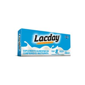 LACDAY ENZIMA DIGESTIVA LACTASE 8 COMPRIMIDOS MASTIGÁVEIS