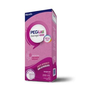 PEG-LAX MACROGOL 4000 0,5G/ML COM 250ML SOLUÇÃO ORAL SABOR MORANGO