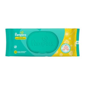 LENÇOS UMEDECIDOS PAMPERS AROMA DE CAMOMILA COM 48 UNIDADES