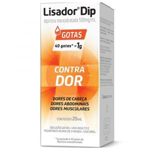 LISADOR DIP DIPIRONA MONOIDRATADA 500ML/ML SOLUÇÃO GOTAS 20ML