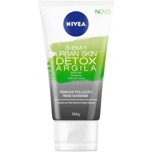 MÁSCARA FACIAL NIVEA 3 EM 1 URBAN SKIN GEL DETOX COM ARGILA COM 150ML