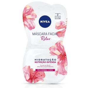 MÁSCARA FACIAL NIVEA RELAX PELE NORMAL A SECA COM 1 UNIDADE