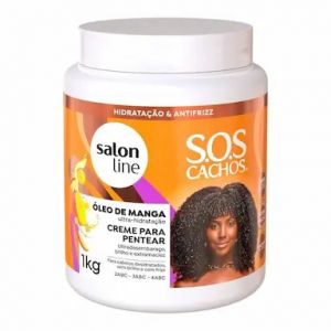 CREME PARA PENTEAR SOS CACHOS ÓLEO DE MANGA COM 1KG SALON LINE 