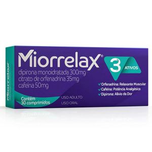 RELAXANTE MUSCULAR MIORRELAX COM 30 COMPRIMIDOS