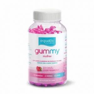 SUPER GUMMY MULHER IMUNIDADE ENERGIA E VISÃO COM 60 PASTILHAS EQUALIV