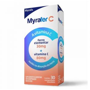 MYRAFER C SUPLEMENTO ALIMENTAR 30MG + 80MG COM 30 COMPRIMIDOS