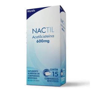 NACTIL ACETILCISTEÍNA 600MG SUPLEMENTO ALIMENTAR COM 15 COMPRIMIDOS 