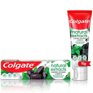 PASTA DE DENTE COLGATE NATURALS EXTRACTS CARVÃO ATIVADO E MENTA DE 90G