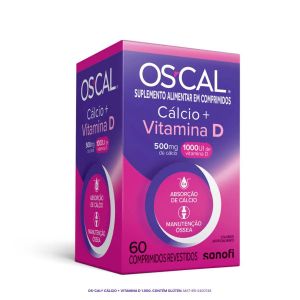 OS-CAL D CÁLCIO 500MG + VITAMINA D 1000UI COM 60 COMPRIMIDOS