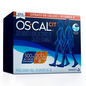 OSCAL CIT CÁLCIO 500MG + VITAMINA D 200UI COM 30 SACHÊS