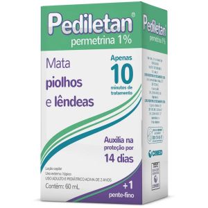 PEDILETAN PERMETRINA 10MG/G LOÇÃO CAPILAR COM 60ML