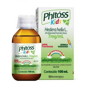 XAROPE PHITÓSS KIDS HEDERA HELIX L. 7MG/ML FRAMBOESA COM 100ML