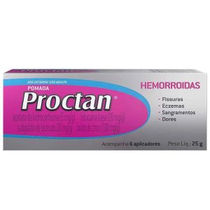 PROCTAN 5MG/G + 20MG/G + 20MG/G + 100MG/G POMADA COM 25G