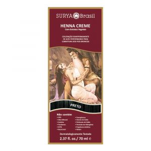 TINTURA HENNA SURYA CREME PRETO COM 70ML