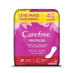 ABSORVENTE CAREFREE PROTEÇÃO DIÁRIA SEM PERFUME 40 UNIDADES