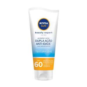 PROTETOR SOLAR CORPORAL ANTI-IDADE NIVEA SUN BEAUTY EXPERT FPS 60 COM 150G