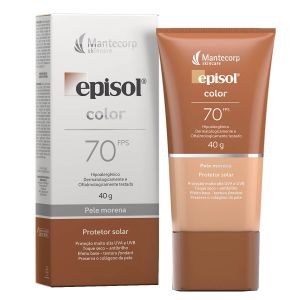 PROTETOR SOLAR FACIAL EPISOL COLOR PELE MORENA FPS 70 40G