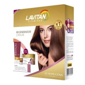 KIT LAVITAN HAIR REGENERADOR CAPILAR SHAMPOO 300ML + SOLUÇÃO 50ML + 30 COMPRIMIDOS