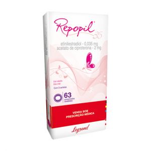 REPOPIL ACETATO DE CIPROTERONA 2MG + ETINILESTRADIOL 0,035MG COM 63 COMPRIMIDOS