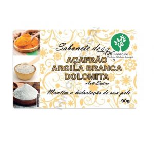 SABONETE DE AÇAFRÃO, ARGILA BRANCA, DOLOMITA - BIONATURE - 90G