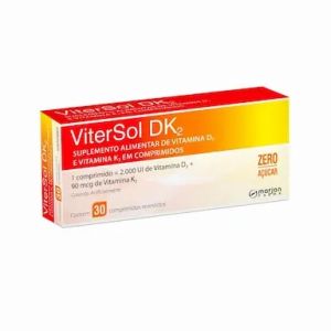 VITERSOL DK2 VITAMINA D 2.000UI + VITAMINA K 90MG COM 30 COMPRIMIDOS