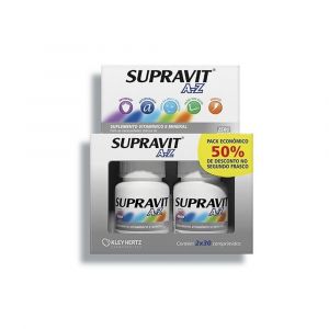 SUPRAVIT A-Z SUPLEMENTO ALIMENTAR PACK COM 2 FRASCOS DE 30 COMPRIMIDOS CADA