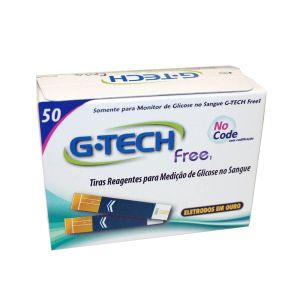 TIRAS DE GLICEMIA GTECH FREE COM 50 TIRAS