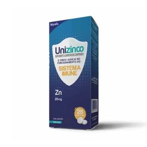 UNIZINCO SISTEMA IMUNE 20MG SUPLEMENTO ALIMENTAR COM 28 COMPRIMIDOS