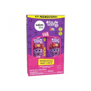 KIT SALON LINE KIDS TODECACHOS: SHAMPOO E CONDICIONADOR UVA 300ML+200ML