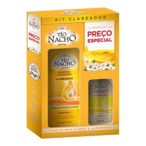 KIT TIO NACHO CLAREADOR ANTIQUEDA CAMOMILA COM 1 SHAMPOO 415ML + 1 CONDICIONADOR COM 200ML